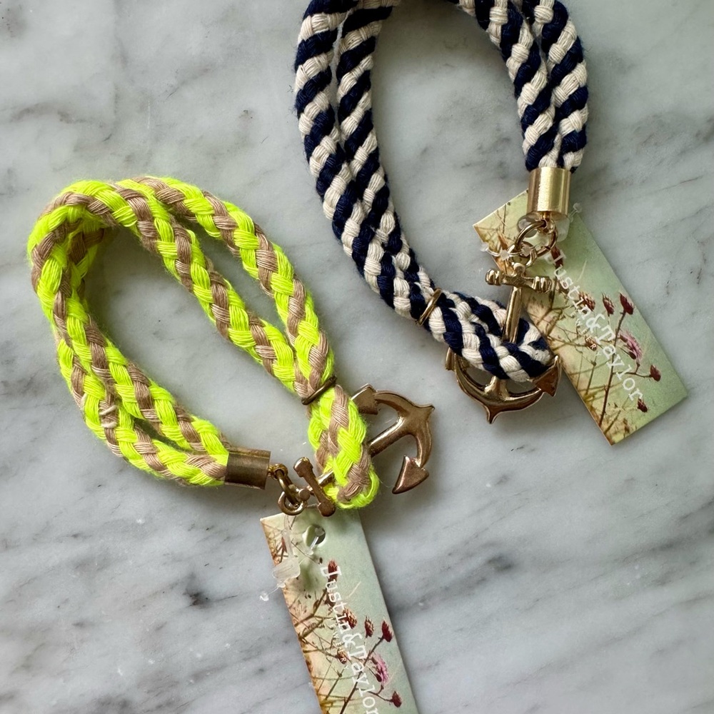 🆕 with tags - bundle of 2️⃣ Nautical Rope Bracelets with Anchor Charms ⚓️